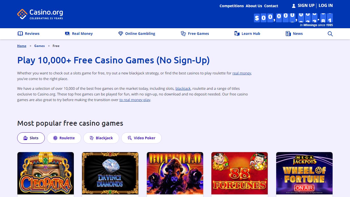 Free Online Casino Games (No Download or Sign-Up)